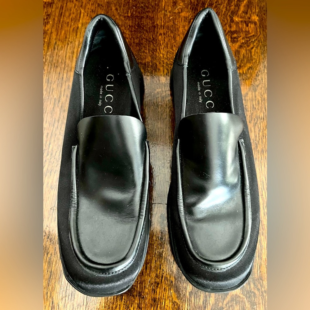 Techno Gucci loafers.